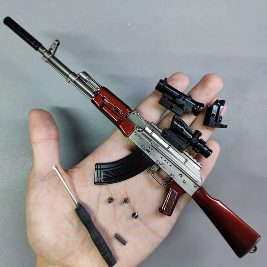 PUBG AK47 Gun Model 1:4 22cm Alloy Mini AK47 Assult Rife