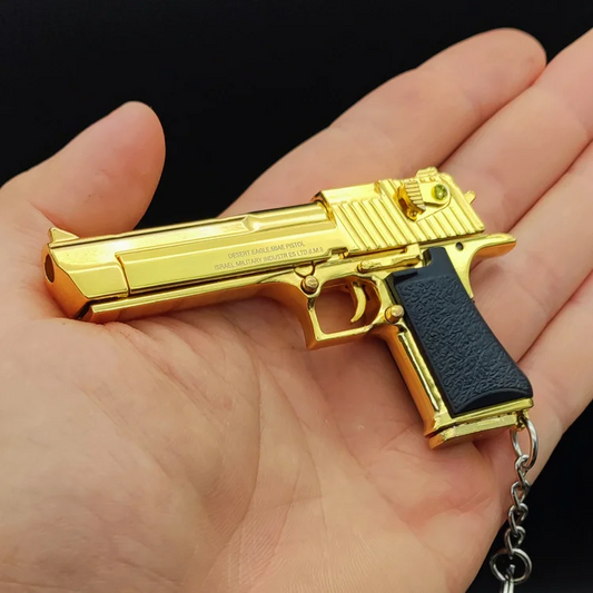 [FUNTIONAL/MODULAR ATTACHMENTS] Golden Desert Eagle Alloy Keychain Fidget Toy