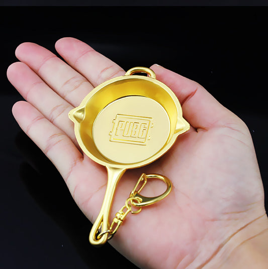 PUBG Mini Gun Model Fidget Toy Keychain Frying Pan Golden
