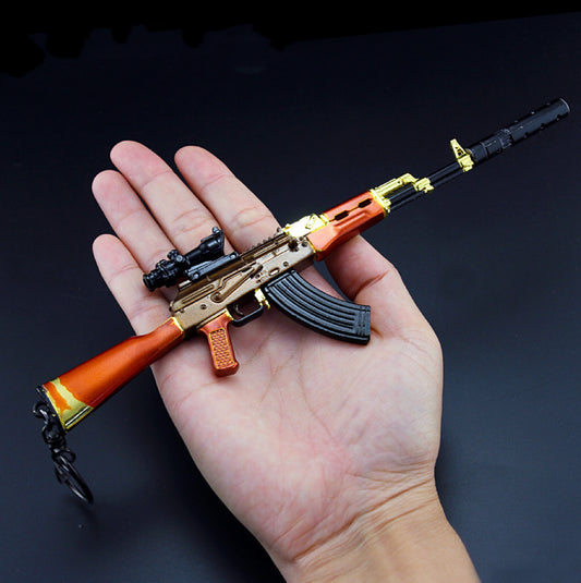 PUBG Mini Gun Model Keychain AK47/AKM 1:3 27cm Golden
