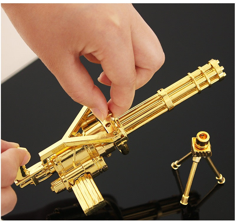 PUBG Mini Gun Model Fidget Toy Keychain Gatlin/Mini Gun Golden