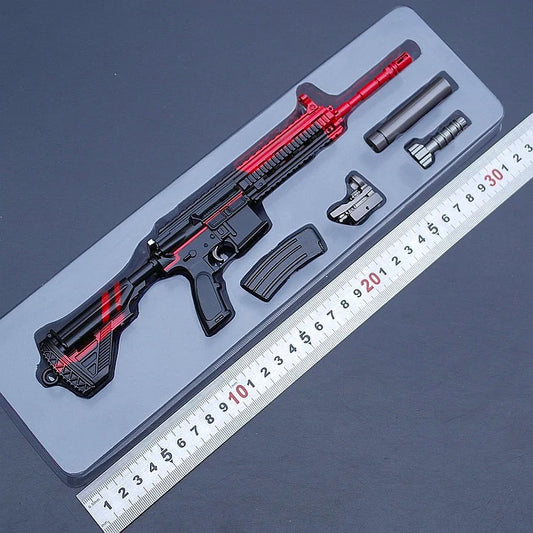 PUBG Mini Gun Model Keychain M416/HK416 Black Red