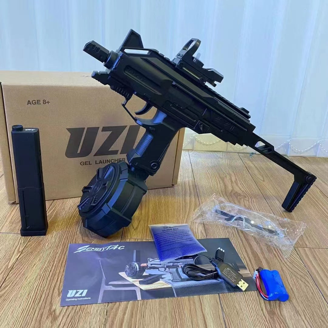 UZI/MP9 Gel Launcher Two Magazine Clipes Rotary Drum